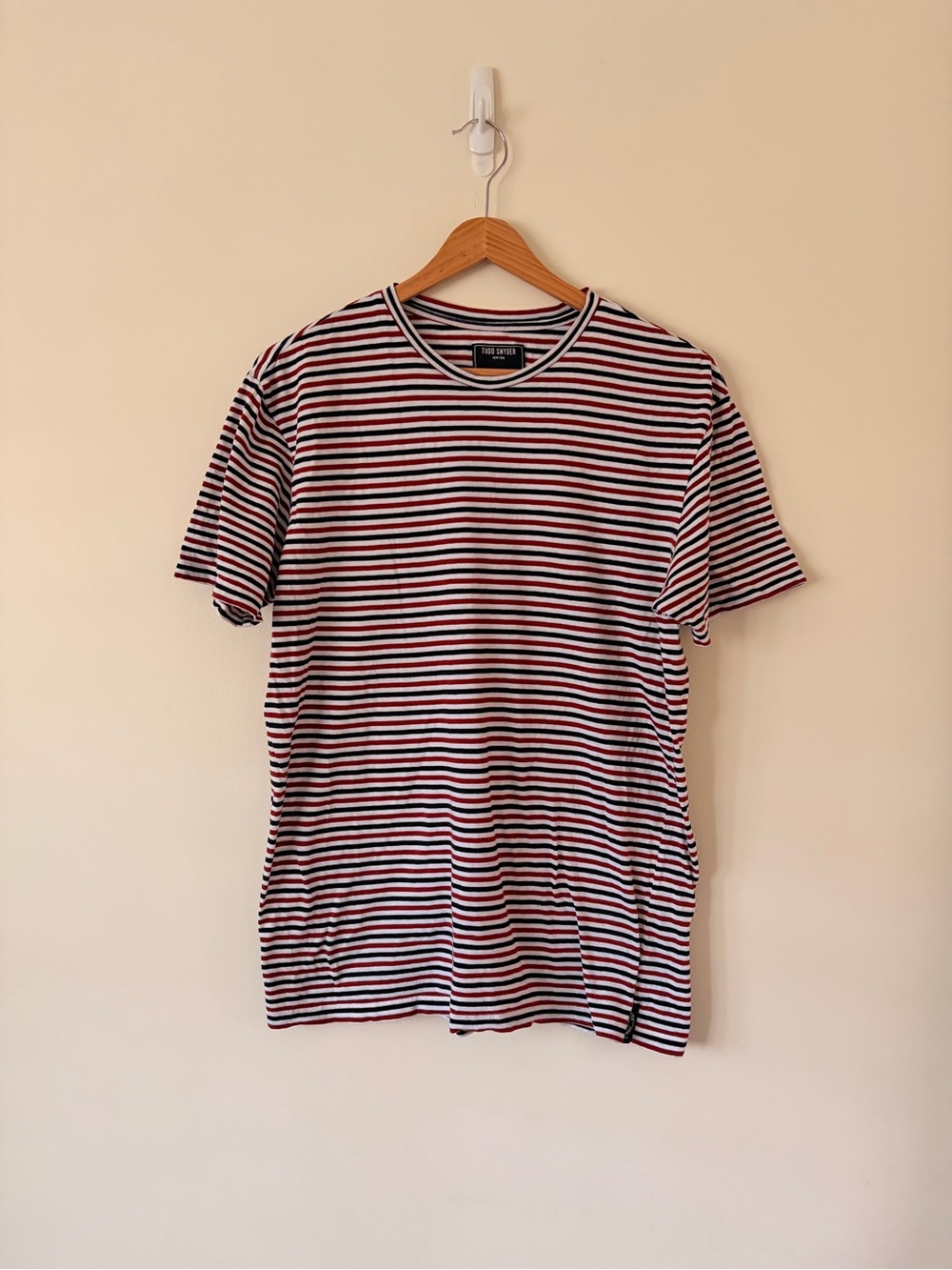Todd Snyder Stripe Crew Tee - Red, White & Black
